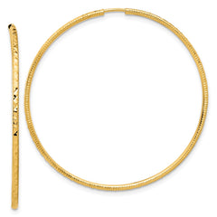 14k D/C 1.50mm Endless Hoop Earrings - 3