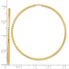 14k D/C 1.50mm Endless Hoop Earrings - 7