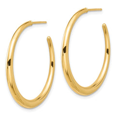 14K Polished Hoop Post Earrings - 2