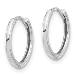 14K White Gold Polished Hinged Hoop Earrings - 4