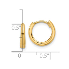 14K Polished Hinged Hoop Earrings - 7