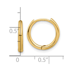 14K Polished Hinged Hoop Earrings - 4