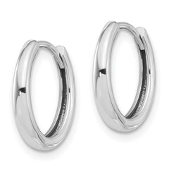 14K White Gold Polished Hinged Hoop Earrings - 6