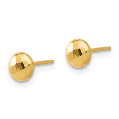 14K Polished and Diamond-cut 5.5mm Button Post Earrings - 2