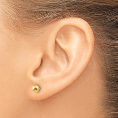 14K Polished and Diamond-cut 5.5mm Button Post Earrings - 2