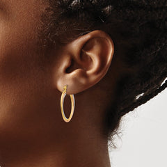14K Tri Color Hoop Earrings - 2