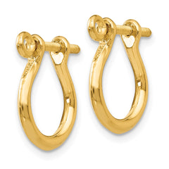 14k 3D Shackle Link Screw Earrings - 2