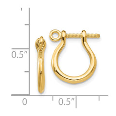 14k 3D Shackle Link Screw Earrings - 2