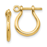 14k 3D Shackle Link Screw Earrings - 2