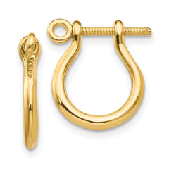 14k 3D Shackle Link Screw Earrings - 2