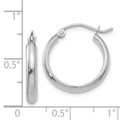 14k White Gold Hoop Earrings - 5