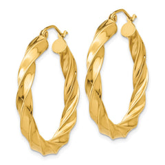 14k Light Twisted Hoop Earrings - 4