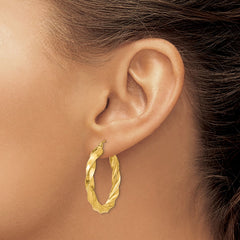 14k Light Twisted Hoop Earrings - 4