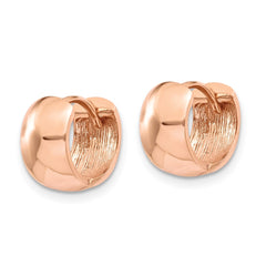 14k Rose Gold Round Hinged Hoop Earrings - 5