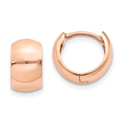 14k Rose Gold Round Hinged Hoop Earrings - 5