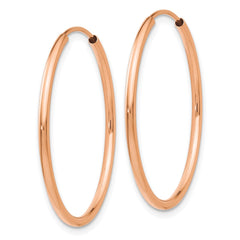 14k Rose Gold Polished Endless Tube Hoop Earrings - 6