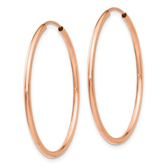 14k Rose Gold Polished Endless Tube Hoop Earrings - 10