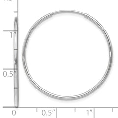 14k White Gold Polished Endless Tube Hoop Earrings - 13