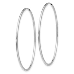 14k White Gold Polished Endless Tube Hoop Earrings - 11