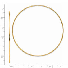 14k Polished Endless Tube Hoop Earrings - 7