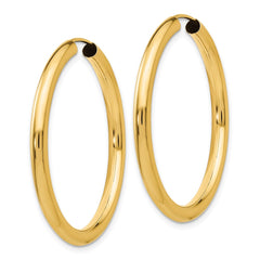 14k Polished Endless Tube Hoop Earrings - 2
