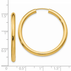 14k Polished Endless Tube Hoop Earrings - 2