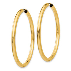 14k Polished Endless Tube Hoop Earrings - 3