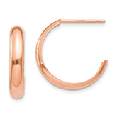 14k Rose Gold Polished Hoop Earrings - 3