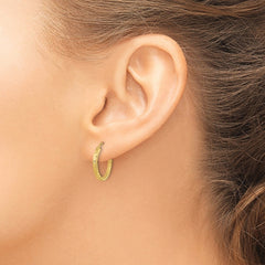 14k Diamond-cut Square Tube Endless Hoop Earrings - 6
