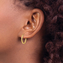 14k Diamond-cut Square Tube Endless Hoop Earrings - 7