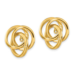 14k Polished Love Knot Earring Jackets - 2