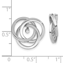 14K White Gold Polished Love Knot Earring Jackets - 3