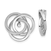 14K White Gold Polished Love Knot Earring Jackets - 3