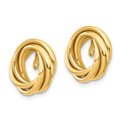 14k Polished Love Knot Earring Jackets - 3