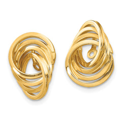 14k Polished Love Knot Earring Jackets - 5