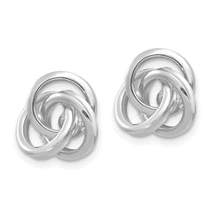 14K White Gold Polished Love Knot Earring Jackets - 2