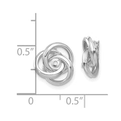 14K White Gold Polished Love Knot Earring Jackets - 2