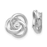 14K White Gold Polished Love Knot Earring Jackets - 2