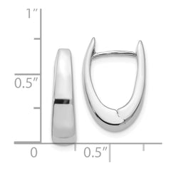 14k White Gold Hinged Hoop Earrings - 3