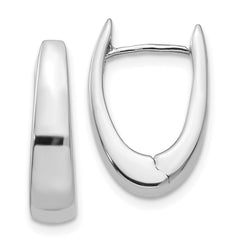 14k White Gold Hinged Hoop Earrings - 3