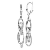 14K White Gold Polished Dangle Leverback Earrings - 2