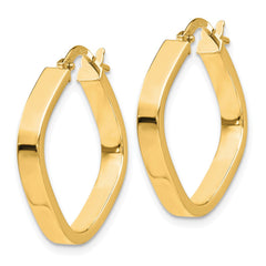 14K Flat Edge Square Hoop Earrings