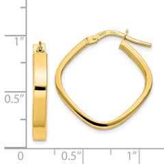 14K Flat Edge Square Hoop Earrings