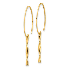 14K Twist Bar Dangle Earrings
