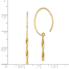 14K Twist Bar Dangle Earrings