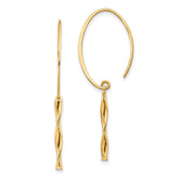 14K Twist Bar Dangle Earrings