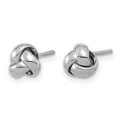 14k White Gold Polished Love Knot Post Earrings - 5