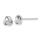 14k White Gold Polished Love Knot Post Earrings - 5