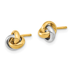 14k Two-Tone Polished Love Knot Post Earrings - 2