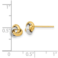 14k Two-Tone Polished Love Knot Post Earrings - 2
